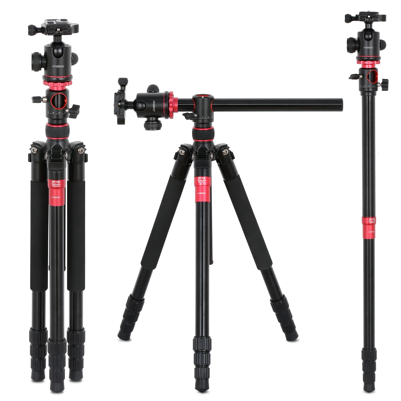 Andoer TTT 013 180cm Camera Tripod Detachable Tripod Monopod Stand with