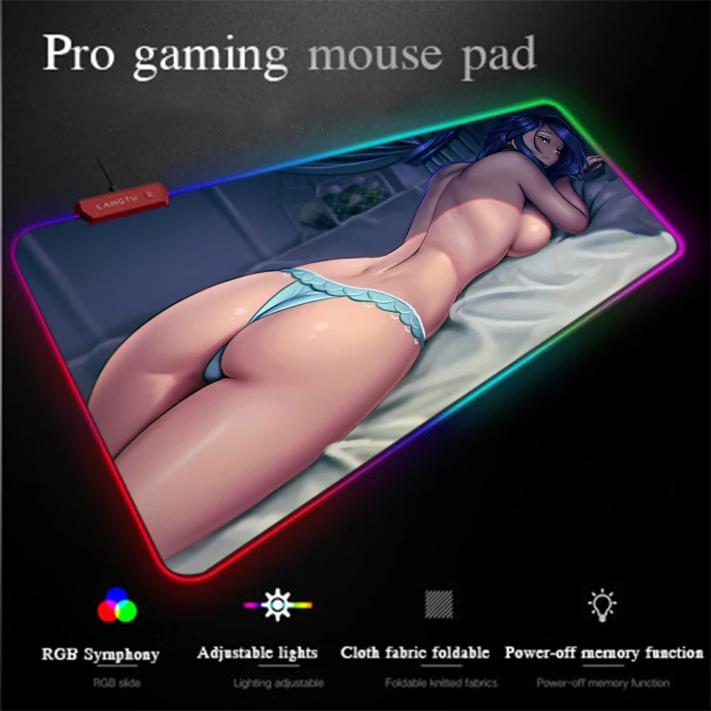 Yuzuoan аниме большой RGB игровой коврик для мыши бикини сексуальная девушка ткань