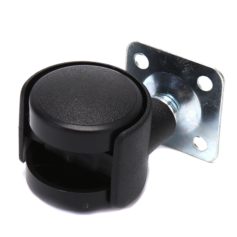 

1pc Hardware Casters For Industrial Furniture Mayitr Black Swivel Plate Caster 30mm Nylon Wheel Chair Table Castor Replacement