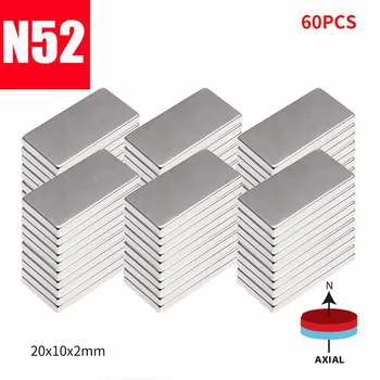 

Neodymium Magnet Block 20mm X 10mm X 2 N52 Earth Magnets Block Super Powerful Strong Permanent Magnetic Imanes Disc d#