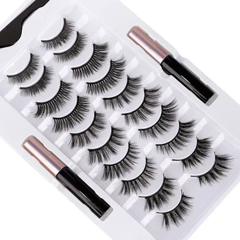 

Handmade Magnetic Eyelashes 2 Eyeliner 10 Pairs False Eyelashes Sharpening Natural Waterproof Long Lasting Eyelash