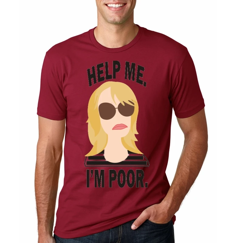 Мужская футболка с принтом Help Me I'm Poor повседневные топы унисекс летняя |