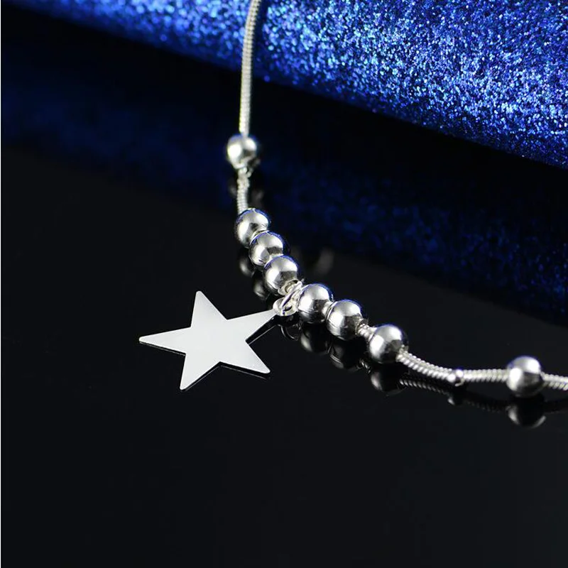 Новая мода звезда кулон ножные браслеты 925 серебряный шарм браслет на лодыжку звезда, подходит для дам Ювелирные изделия Подарки JL005