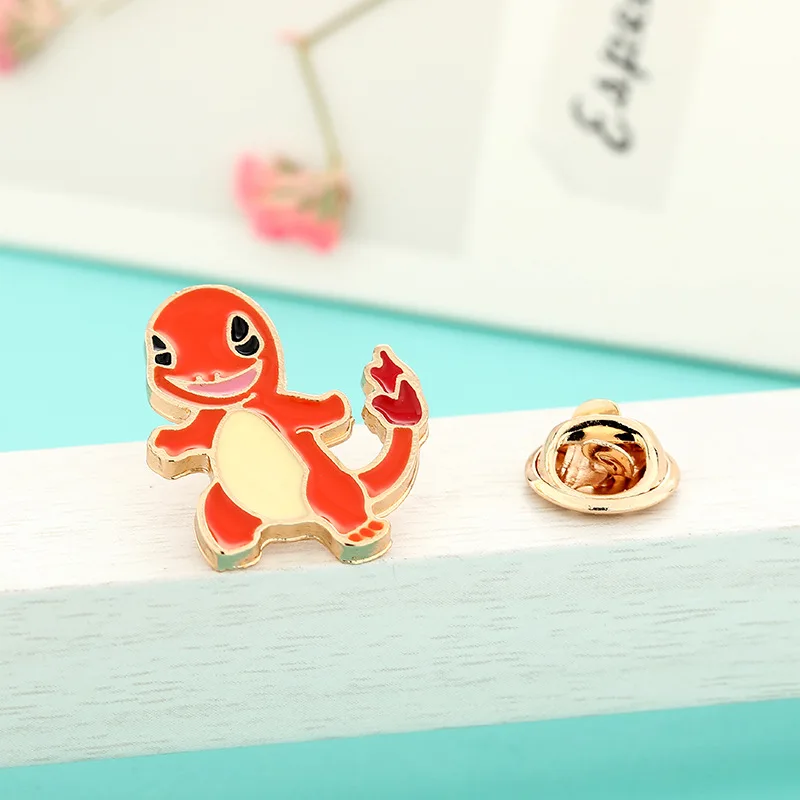 B000184-1885 Японское аниме PIKACHU шар с покемоном, принт «эльфы» на булавке значок огонь шиншилл из детства шпильки и броши для детей коллекционное украшение подарок - Окраска металла: B000184-1885