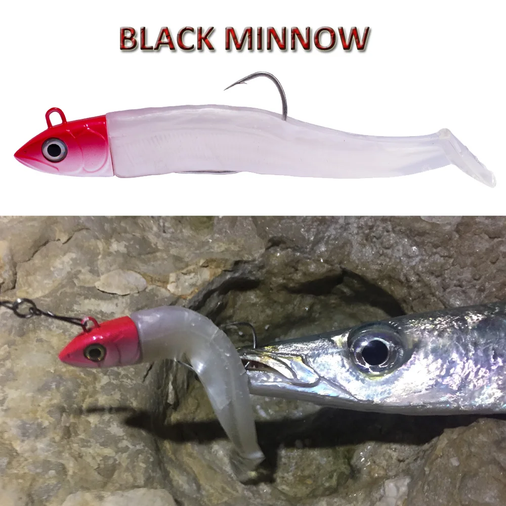Рыболовные приманки Hunthouse Black Minnow мягкие 25 г 40 60 90 120 легкие для ловли окуня щуки