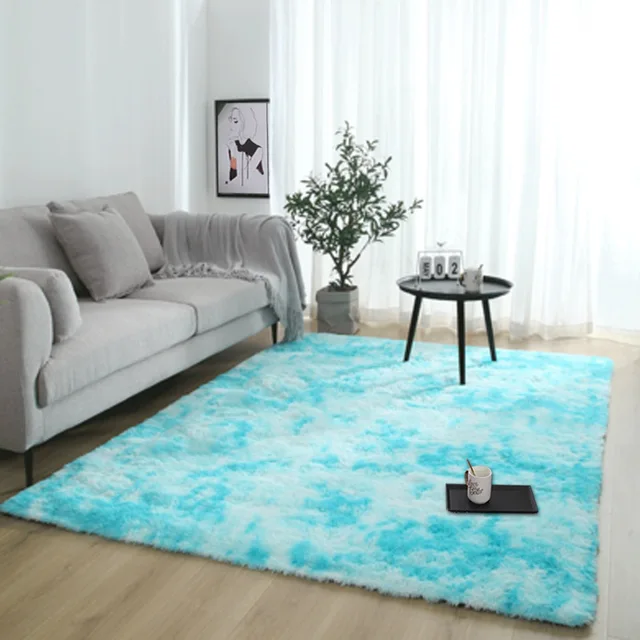 Grey Carpet Tie Dyeing Plush Soft Carpets For Living Room washable personality Dyeing Plush Carpet Rug Anti-slip Floor Mats Rugs H