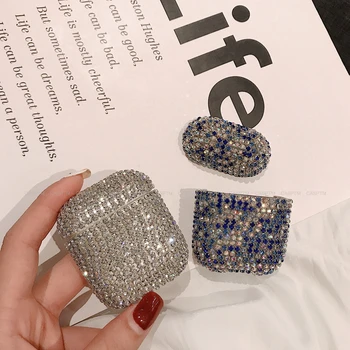 

Diamond Bling Glitter Earphone Case For AirPods 2 Wireless Bluetooth Protective Case Accessorie For Apple Airpods 1 Charging Box