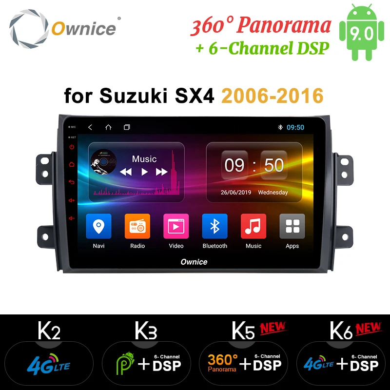 Ownice Android 9,0 автомобиля DVD k3 k5 k6 для Suzuki SX4 2006 2007 2008 2009 2010 2011 2012- автомобиль радио gps навигации 4 г пусть DSP