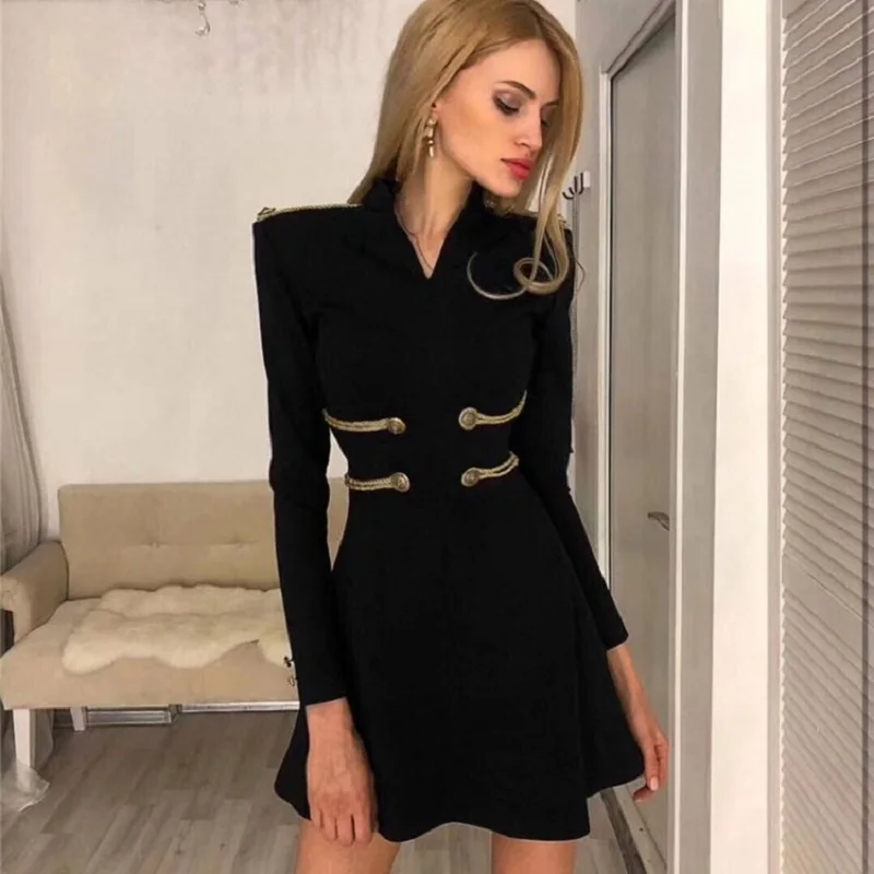 Yesexy 2020 осенние женские платья с длинным рукавом одноцветные трапециевидные