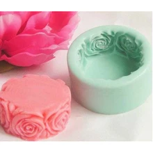 Круглые цветы розы Силиконовые формы для выпечки мыла формы для свечей ручной работы торт конфеты многофункциональный DIY ремесло