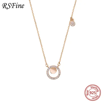 

925 Sterling Silver small round necklace sequins flash diamond female simple choker For Women Singapore Chomel Fine jewelry