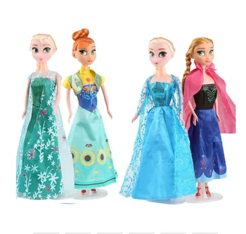 

4PCS Fever 2 High Quality Anna Elsa Icy Dolls Princess Boneca Snow Queen 32cm Doll For Girl's Gift