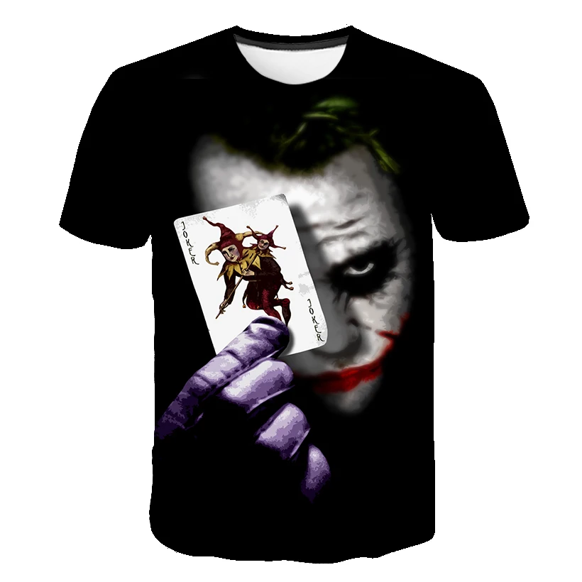 

Joker Be reborn 2020 New the Joker 3D T shirt Funny comics character joker with poker 3d t-shirt summer harajuku style tees