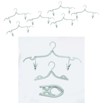 

6Pcs Mini Multi-function Folding Travel Hanger Portable Mini Clothes Drying Rack