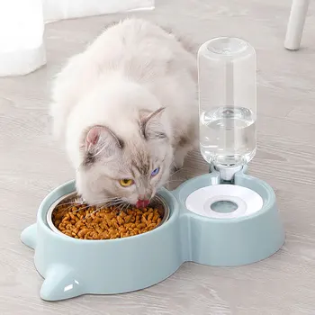 

Cat Dog Feeder Automatic Water Bowl and Food Bowl Set Water Dispenser Pet Double Bowls for Dogs Small Large Dogs Puppy Cat