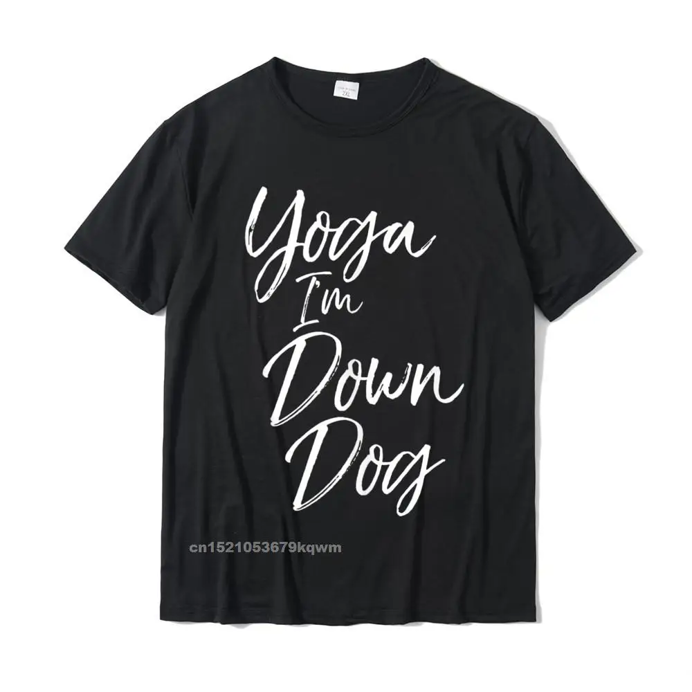 Classic Hot Sale Short Sleeve Casual T Shirt Cotton Fabric Crew Neck Men Tops T Shirt Printed On T-shirts Summer/Autumn Downward Dog Pose Saying for Women Cute Yoga Im Down Dog Tank Top__3679 black