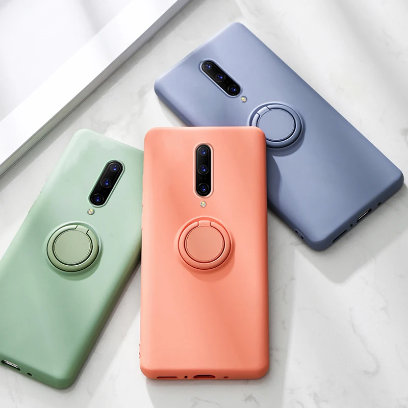 

Ring Silicone Cover,Case For Oneplus 7 Pro OnePlus7 7Pro Shockproof Armor Slim Stand Holder Back Case On The One plus 7 Pro Case