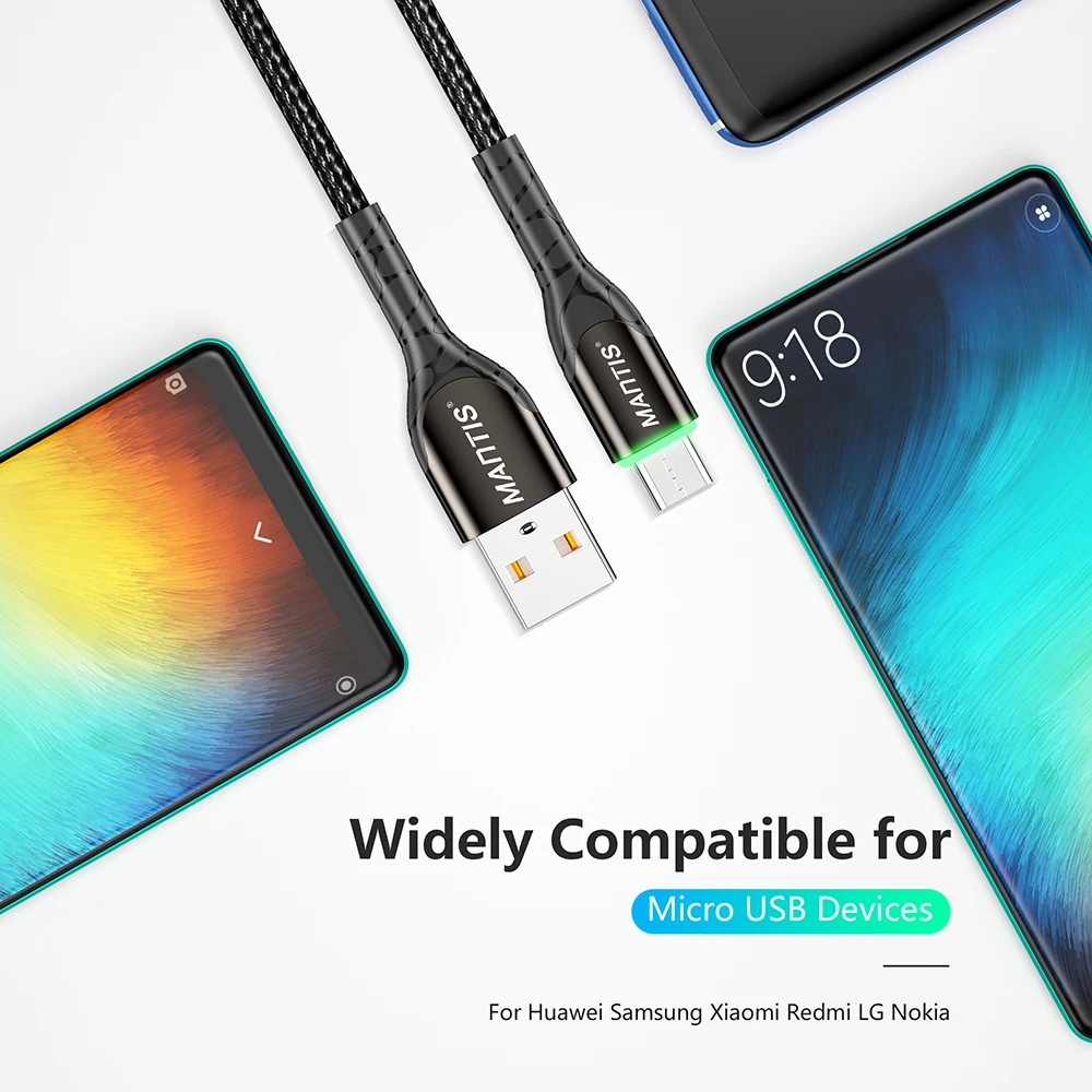MANTIS 3 м 2 м светодиодный кабель Micro Usb для samsung Xiaomi 3A Быстрая зарядка зарядное устройство через Micro Usb Android мобильный телефон кабель для передачи данных