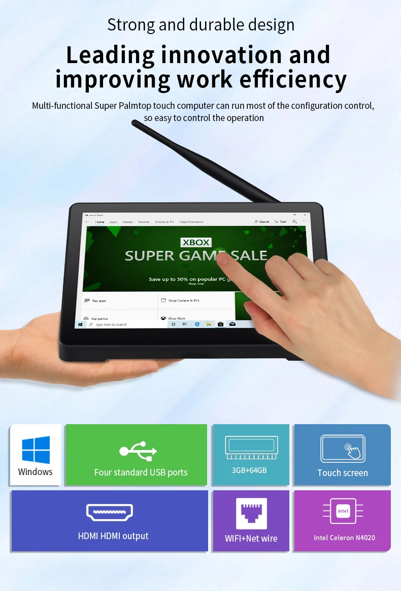 most popular samsung tablet original X9S All in one Windows 10 Tablet PC POS Intel Celeron N4020 9" 1920X1280 Touch Screen DDR4 3GB RAM WIFI RJ45 Retail top android tablets