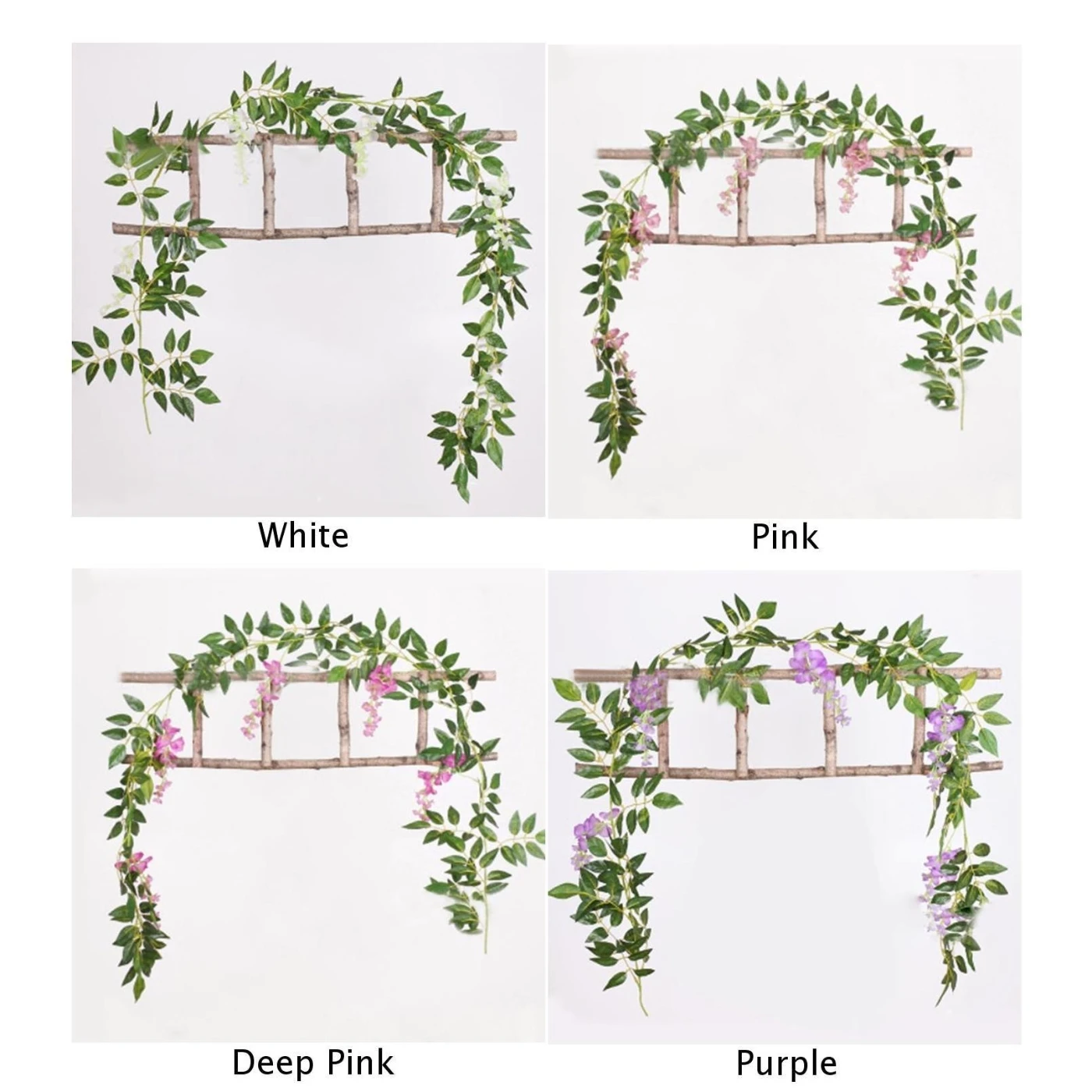 6.6 FT Hanging Artificial Silk Wisteria Fake Garden Flowers Plants Vines Wedding