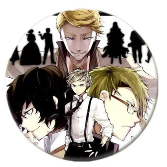 Free Shipping Anime Pin Bungo Stray Dogs Figure Cosplay Badge Backpack Icon Button Cartoon Brooch Accessories Gifts 1