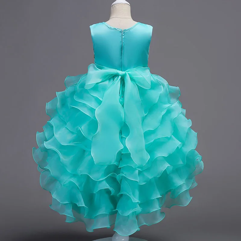 kids dresses for girls Flower embroidery tutu Kids Clothing Elegent Girls Dresses for Children Princess Party Custumes