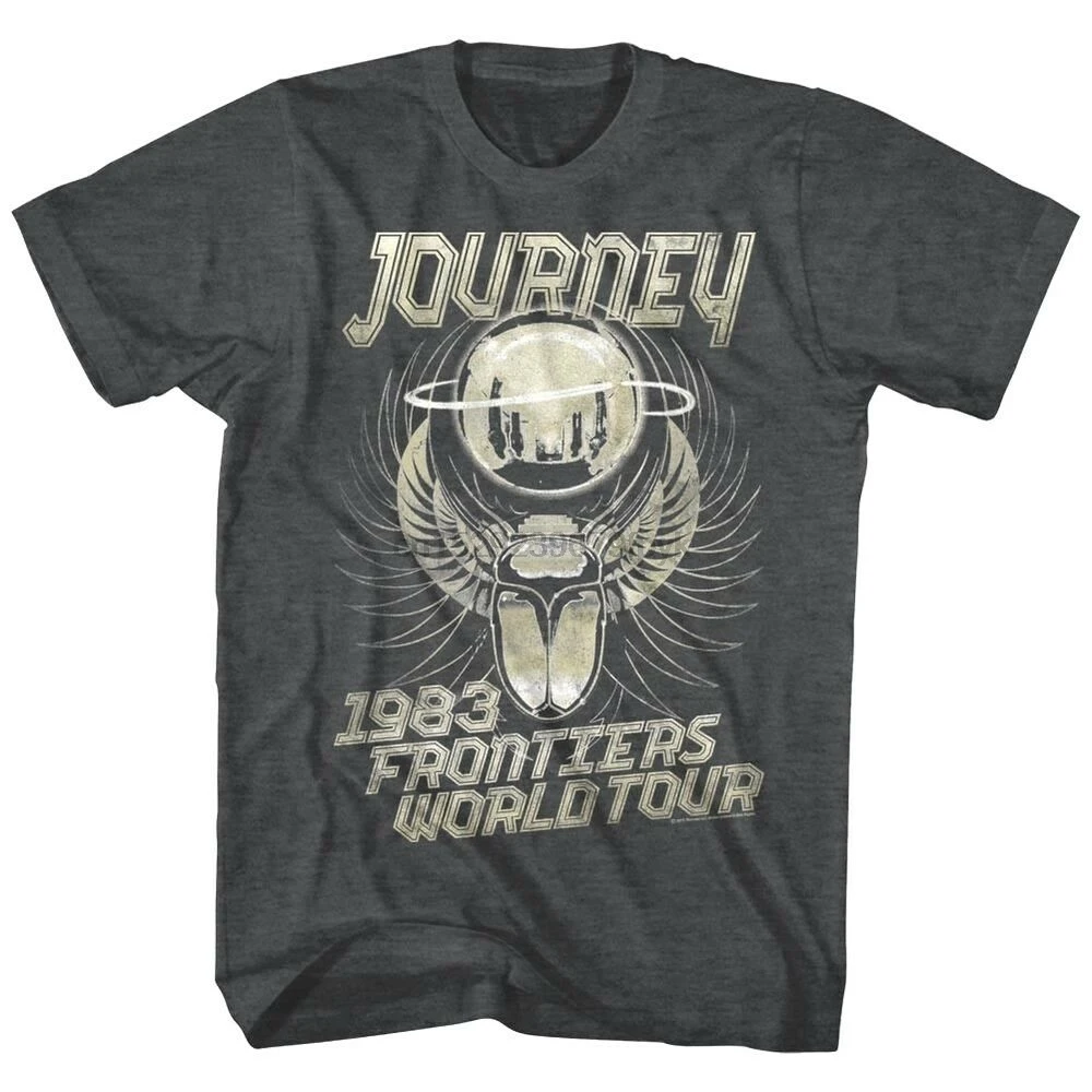 Мужская футболка с изображением альбома Путешествия границы рок-группы Merch 1983 |