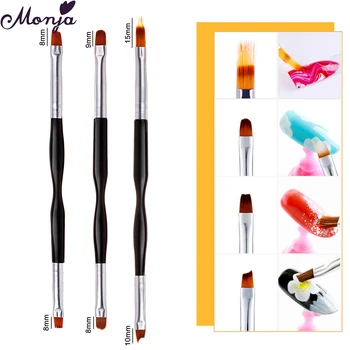 

Monja 3 Styles Double End Nail Art Gradient Gradual Brush Acrylic UV Gel DIY Color Painting Drawing Extension Pen Manicure Tool