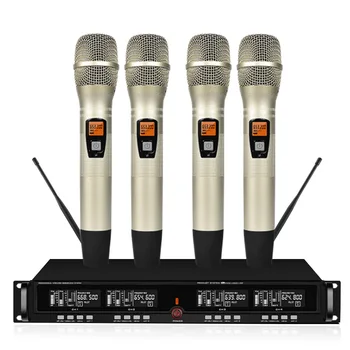 

Four Channel Wireless Conference Microphone System Professional Microphone 4 Channel Dynamic 4 Handheld Microphone