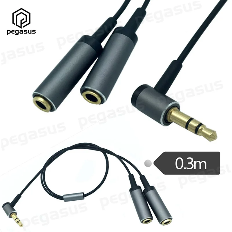

Y-Shaped Couple 30cm Audio Cable DC 3.5mm Male to 2*3.5mm Female Earphone Extension Cable
