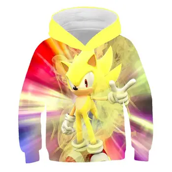

Sonic The Hedgehog Printed Boys Hoodies Sweatshirt Comfortable Fit Cartoon Girlspullover 3d Autumn Winter Fun Kids 'Clothes