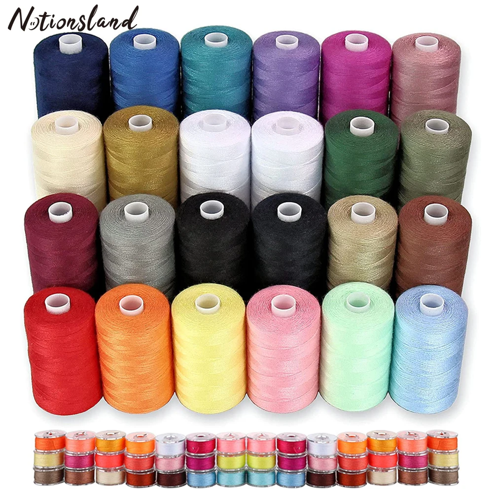 Sewing Threads Set 24 Colors 1000 Yards Polyester Sewing Thread Kit and 25  Colors Bobbins Thread for Hands&Machines Sewing DIY - AliExpress