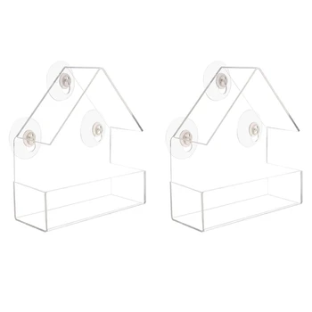 

Big deal Window Bird Feeder, Hanging Strong Suction Cups Wild Bird Feeders Outside for bird Finch Bird House(2 Pack)