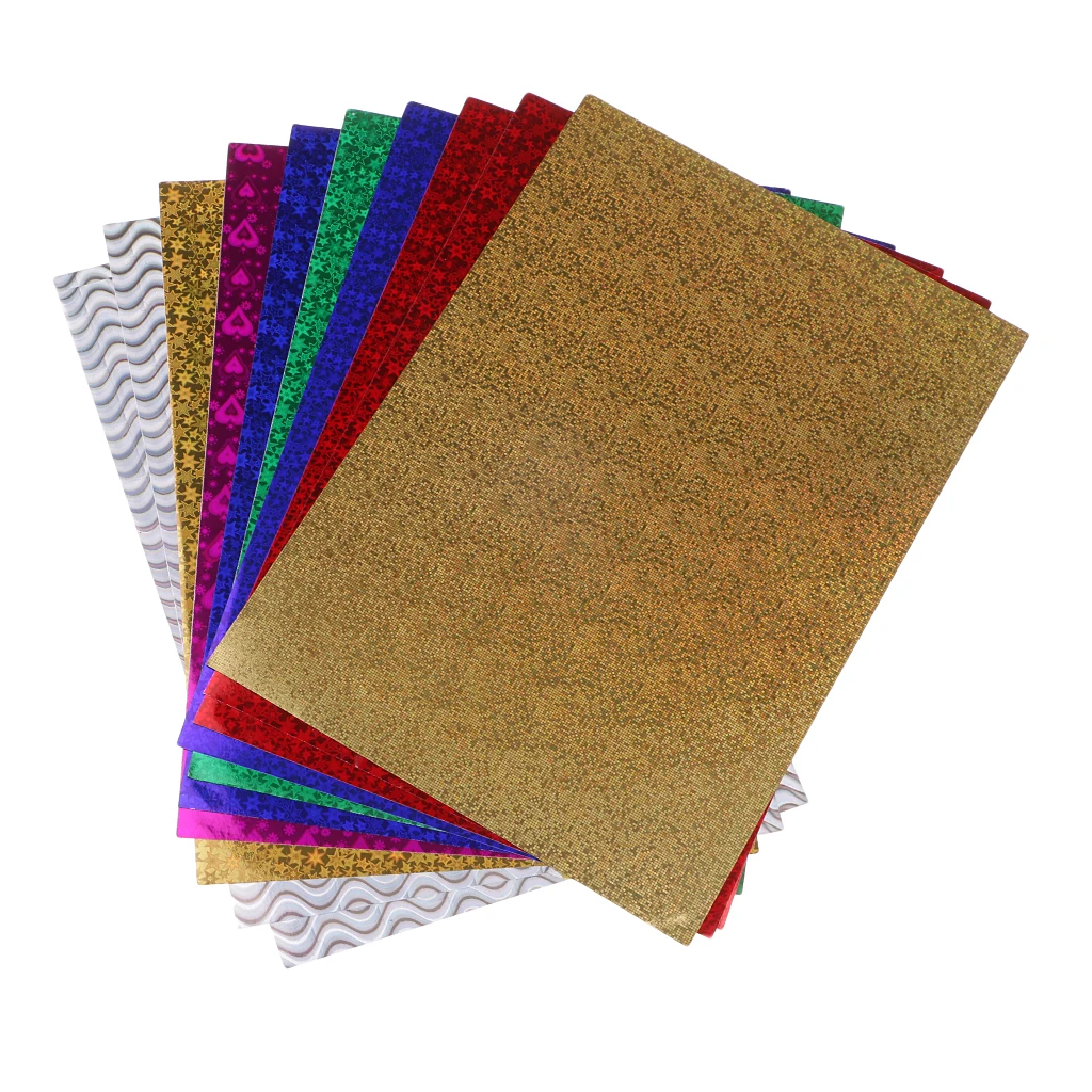 10x A4 Scrapbook Album Decorations Ornaments Home Office School Decorations Self Adhesive Cardstock Sheets