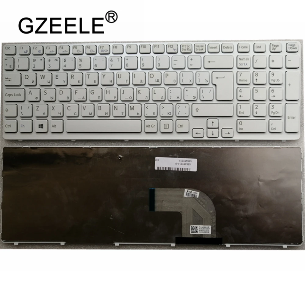 GZEELE для SONY VAIO E15 SVE 15 SVE15 149032851RU AEHK57002303A MP-11K73SU-920 Клавиатура RU Русский белый с рамкой