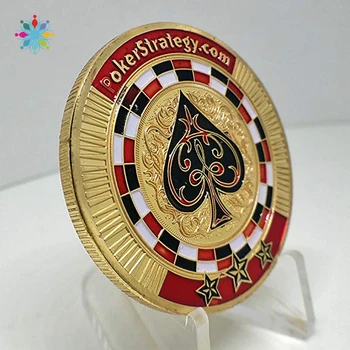 

Poker Lucky Chips Gold Plated Commemorative Challenge Coin Collection Gift TLSM