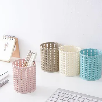 

Plastic Pen Holder Compact Basket For Office Desk Organizer Pencil Holder