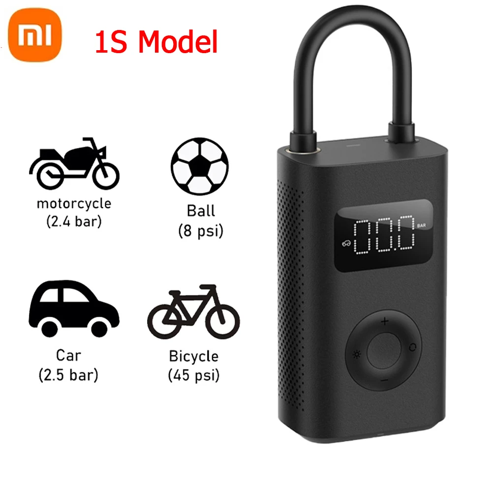 Насос Xiaomi Mijia 1S 2021 цифровой портативный Электрический насос с сумкой для хранения