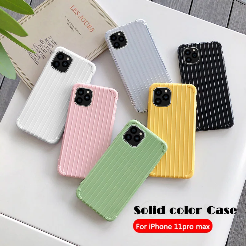 Новый чемодан на колесиках однотонный чехол для apple iPhone 11 pro max чехлы подставки