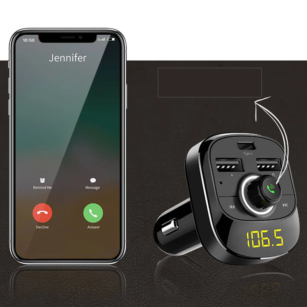 Автомобильный беспроводной Bluetooth комплект громкой связи fm-передатчик светодиодный Автомобильный MP3-плеер USB зарядное устройство транспортные средства