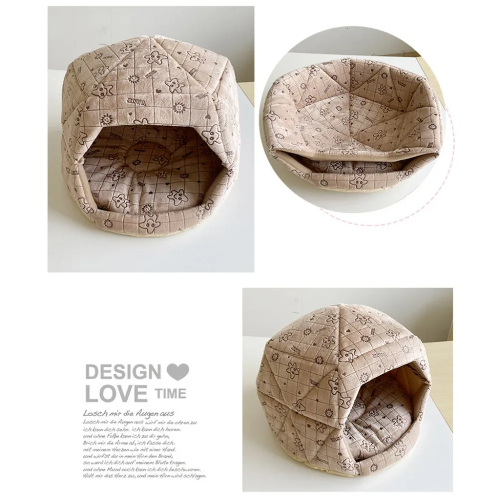 Removable washable plush kennel pet padded deep sleep comfortable pet bed comfy calming dog bed cat's house coperta cane 30N14 (14)