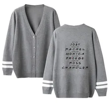 Мужские осенние дизайнерские свитера с принтом друзей, кардиган с круглым вырезом и длинным рукавом, модная одежда для пары