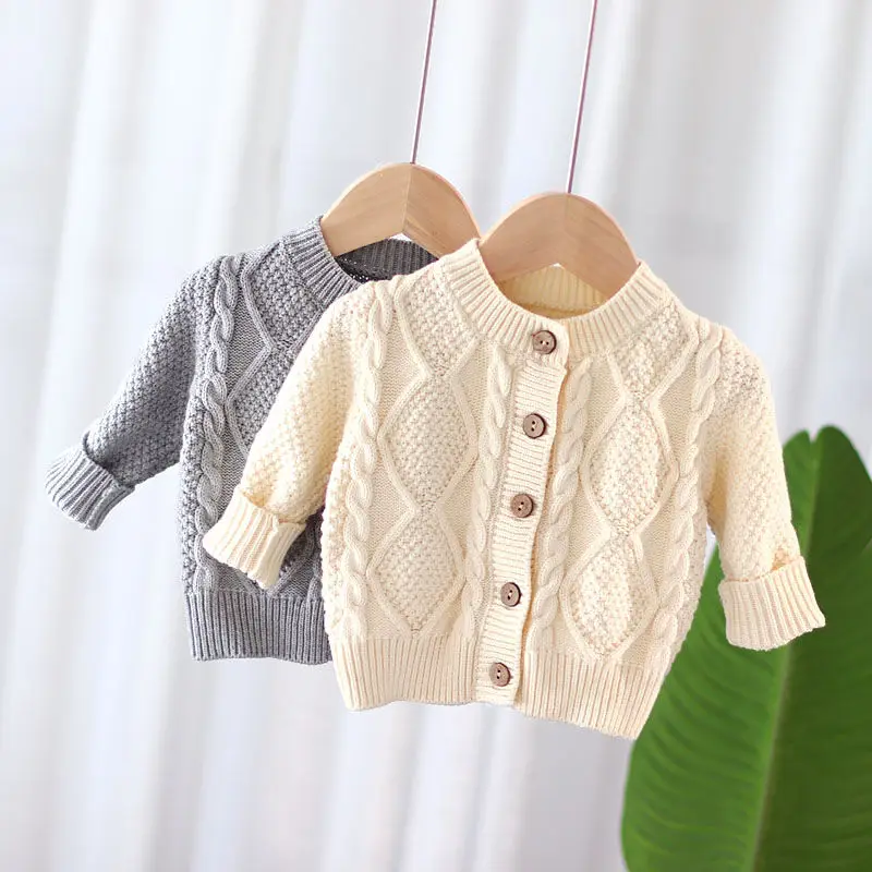 

Baby boys and girls Cardigan 0-5 years autumn and winter online celebrity Classic Diamond plaid twist braid baby kids clothes