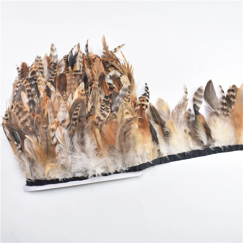 

10Meter Natural Rooster Chinchilla Cock Saddle Feather Trim 10~15cm Pheasant Feathers for Crafts DIY Wedding Feathers Decoration