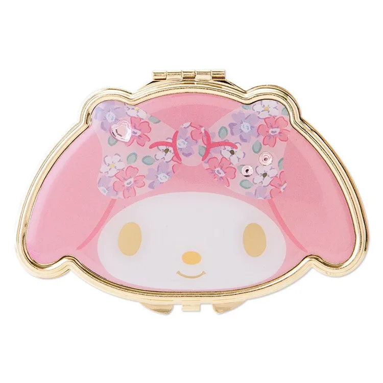 HelloKitty My Melody Cinnamoroll pompomprin, зеркало для макияжа, милое двухстороннее зеркало с мультипликационным принтом, портативное зеркало для макияжа, подарок для девочки
