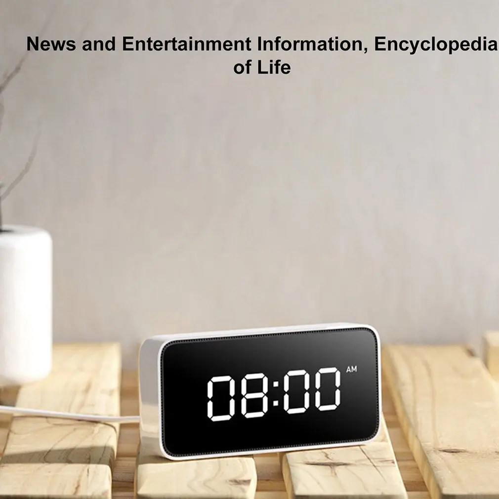  Original Xiaomi Xiaoai Smart Alarm Clock Voice Broadcast Clock ABS Table Dersktop Clocks AutomaticT - 4000164058535