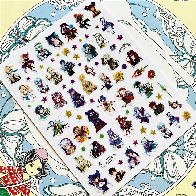 TSC-293 TSC-287 Japanese cartoon anime clown character 3D Back glue Nail Art Stickers Decals Sliders Nail ornament decoration TSC-104 N