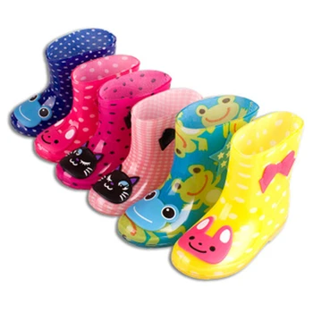 

NEW 2020 Children Rain boots Fashion Baby Cartoon Rubbe boots Boys Girls shoes PVC Soft Waterproof non-slip Kids Ankle boots 06A