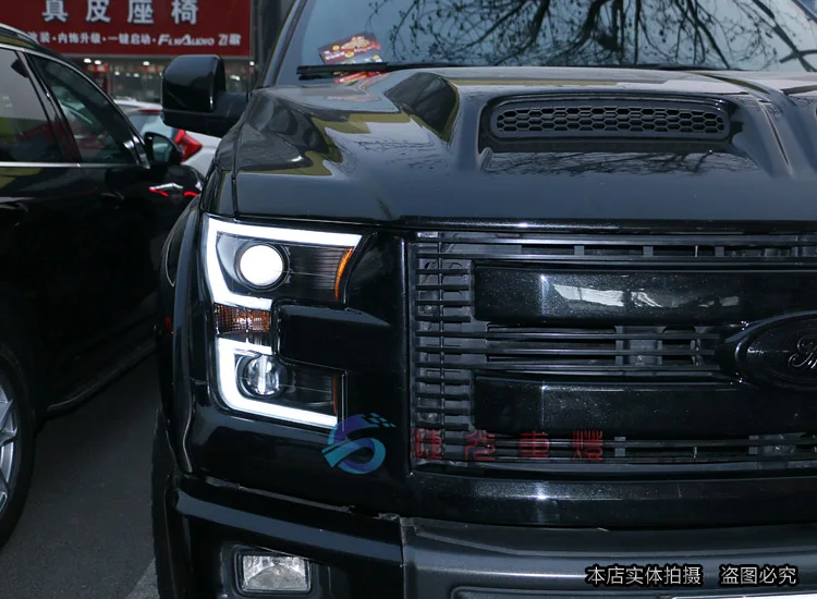Автомобильный Стайлинг для Ford raptor F150- фары для raptor фары светодиодные DRL передние Биксеноновые линзы двойной луч HID комплект