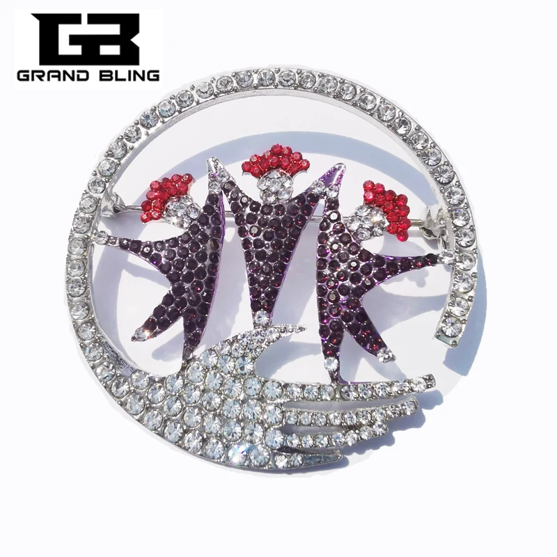 Грандиозное Новое поступление кольцо брошка Друзья с кристаллом ювелирное